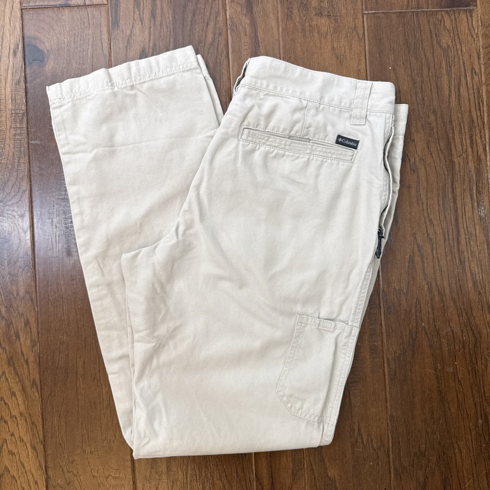 Columbia Cargo Regular Khaki Pants Utility Outdoor Hiking Zip Pocket Men 38x34